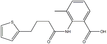 3-methyl-2-[4-(thiophen-2-yl)butanamido]benzoic acid Struktur