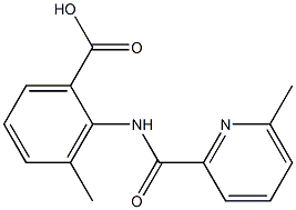 3-methyl-2-{[(6-methylpyridin-2-yl)carbonyl]amino}benzoic acid Struktur