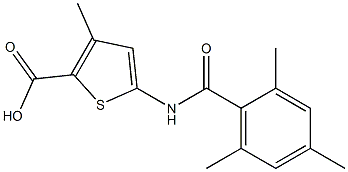 3-methyl-5-[(2,4,6-trimethylbenzene)amido]thiophene-2-carboxylic acid Struktur