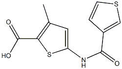 3-methyl-5-[(thien-3-ylcarbonyl)amino]thiophene-2-carboxylic acid Struktur