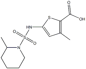 3-methyl-5-{[(2-methylpiperidine-1-)sulfonyl]amino}thiophene-2-carboxylic acid Struktur