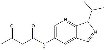 3-oxo-N-[1-(propan-2-yl)-1H-pyrazolo[3,4-b]pyridin-5-yl]butanamide Struktur