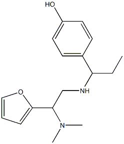 4-(1-{[2-(dimethylamino)-2-(furan-2-yl)ethyl]amino}propyl)phenol Struktur