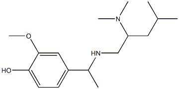 4-(1-{[2-(dimethylamino)-4-methylpentyl]amino}ethyl)-2-methoxyphenol Struktur