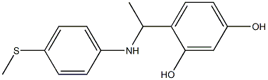 4-(1-{[4-(methylsulfanyl)phenyl]amino}ethyl)benzene-1,3-diol Struktur