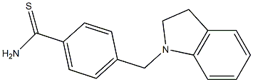 4-(2,3-dihydro-1H-indol-1-ylmethyl)benzene-1-carbothioamide Struktur