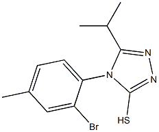 4-(2-bromo-4-methylphenyl)-5-(propan-2-yl)-4H-1,2,4-triazole-3-thiol Struktur