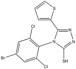 4-(4-bromo-2,6-dichlorophenyl)-5-(thiophen-2-yl)-4H-1,2,4-triazole-3-thiol Struktur