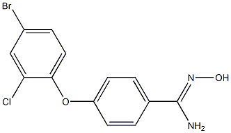 4-(4-bromo-2-chlorophenoxy)-N'-hydroxybenzene-1-carboximidamide Struktur