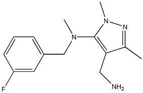 4-(aminomethyl)-N-[(3-fluorophenyl)methyl]-N,1,3-trimethyl-1H-pyrazol-5-amine Struktur