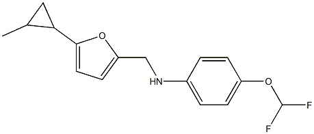 4-(difluoromethoxy)-N-{[5-(2-methylcyclopropyl)furan-2-yl]methyl}aniline Struktur