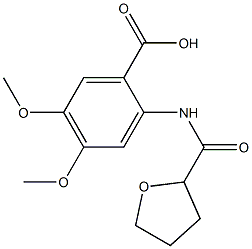 4,5-dimethoxy-2-[(tetrahydrofuran-2-ylcarbonyl)amino]benzoic acid Struktur