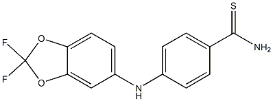 4-[(2,2-difluoro-2H-1,3-benzodioxol-5-yl)amino]benzene-1-carbothioamide Struktur