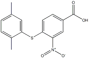 4-[(2,5-dimethylphenyl)sulfanyl]-3-nitrobenzoic acid Struktur