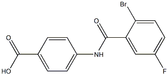 4-[(2-bromo-5-fluorobenzoyl)amino]benzoic acid Struktur