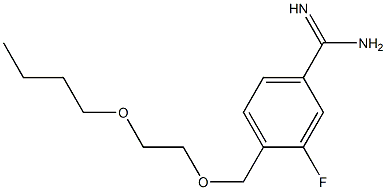 4-[(2-butoxyethoxy)methyl]-3-fluorobenzene-1-carboximidamide Struktur