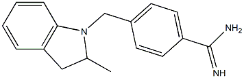 4-[(2-methyl-2,3-dihydro-1H-indol-1-yl)methyl]benzenecarboximidamide Struktur