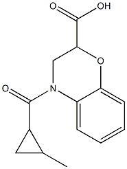 4-[(2-methylcyclopropyl)carbonyl]-3,4-dihydro-2H-1,4-benzoxazine-2-carboxylic acid Struktur