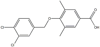 4-[(3,4-dichlorophenyl)methoxy]-3,5-dimethylbenzoic acid Struktur