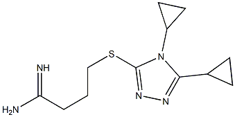 4-[(4,5-dicyclopropyl-4H-1,2,4-triazol-3-yl)sulfanyl]butanimidamide Struktur