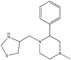 4-[(4-methyl-2-phenylpiperazin-1-yl)methyl]-1,3-thiazolidine Struktur