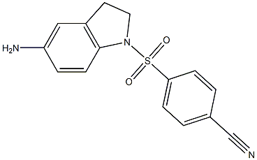 4-[(5-amino-2,3-dihydro-1H-indole-1-)sulfonyl]benzonitrile Struktur