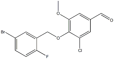 4-[(5-bromo-2-fluorophenyl)methoxy]-3-chloro-5-methoxybenzaldehyde Struktur