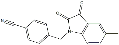 4-[(5-methyl-2,3-dioxo-2,3-dihydro-1H-indol-1-yl)methyl]benzonitrile Struktur