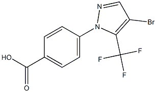 4-[4-bromo-5-(trifluoromethyl)-1H-pyrazol-1-yl]benzoic acid Struktur