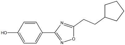 4-[5-(2-cyclopentylethyl)-1,2,4-oxadiazol-3-yl]phenol Struktur