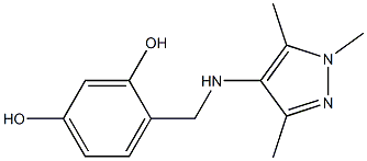 4-{[(1,3,5-trimethyl-1H-pyrazol-4-yl)amino]methyl}benzene-1,3-diol Struktur