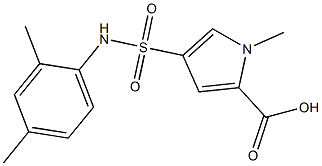 4-{[(2,4-dimethylphenyl)amino]sulfonyl}-1-methyl-1H-pyrrole-2-carboxylic acid Struktur