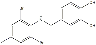 4-{[(2,6-dibromo-4-methylphenyl)amino]methyl}benzene-1,2-diol Struktur