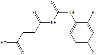 4-{[(2-bromo-4-fluorophenyl)carbamoyl]amino}-4-oxobutanoic acid Struktur