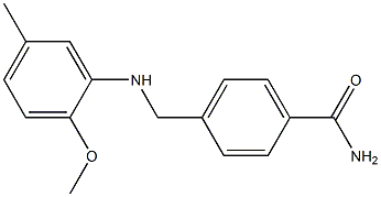 4-{[(2-methoxy-5-methylphenyl)amino]methyl}benzamide Struktur