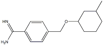 4-{[(3-methylcyclohexyl)oxy]methyl}benzene-1-carboximidamide Struktur