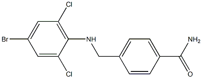 4-{[(4-bromo-2,6-dichlorophenyl)amino]methyl}benzamide Struktur