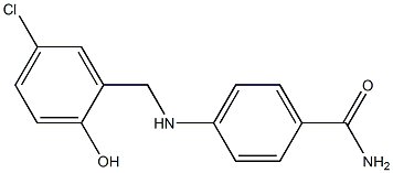 4-{[(5-chloro-2-hydroxyphenyl)methyl]amino}benzamide Struktur