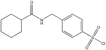 4-{[(cyclohexylcarbonyl)amino]methyl}benzenesulfonyl chloride Struktur