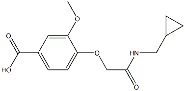 4-{[(cyclopropylmethyl)carbamoyl]methoxy}-3-methoxybenzoic acid Struktur