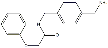 4-{[4-(aminomethyl)phenyl]methyl}-3,4-dihydro-2H-1,4-benzoxazin-3-one Struktur