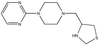 4-{[4-(pyrimidin-2-yl)piperazin-1-yl]methyl}-1,3-thiazolidine Struktur