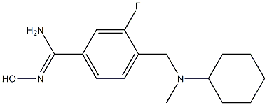 4-{[cyclohexyl(methyl)amino]methyl}-3-fluoro-N'-hydroxybenzenecarboximidamide Struktur