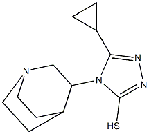 4-{1-azabicyclo[2.2.2]octan-3-yl}-5-cyclopropyl-4H-1,2,4-triazole-3-thiol Struktur