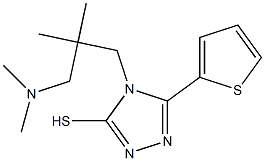 4-{2-[(dimethylamino)methyl]-2-methylpropyl}-5-(thiophen-2-yl)-4H-1,2,4-triazole-3-thiol Struktur