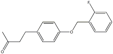 4-{4-[(2-fluorophenyl)methoxy]phenyl}butan-2-one Struktur