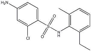 4-amino-2-chloro-N-(2-ethyl-6-methylphenyl)benzene-1-sulfonamide Struktur