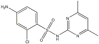 4-amino-2-chloro-N-(4,6-dimethylpyrimidin-2-yl)benzene-1-sulfonamide Struktur