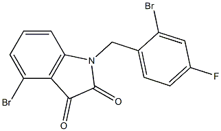 4-bromo-1-[(2-bromo-4-fluorophenyl)methyl]-2,3-dihydro-1H-indole-2,3-dione Struktur