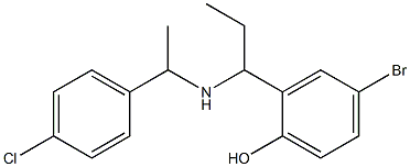 4-bromo-2-(1-{[1-(4-chlorophenyl)ethyl]amino}propyl)phenol Struktur